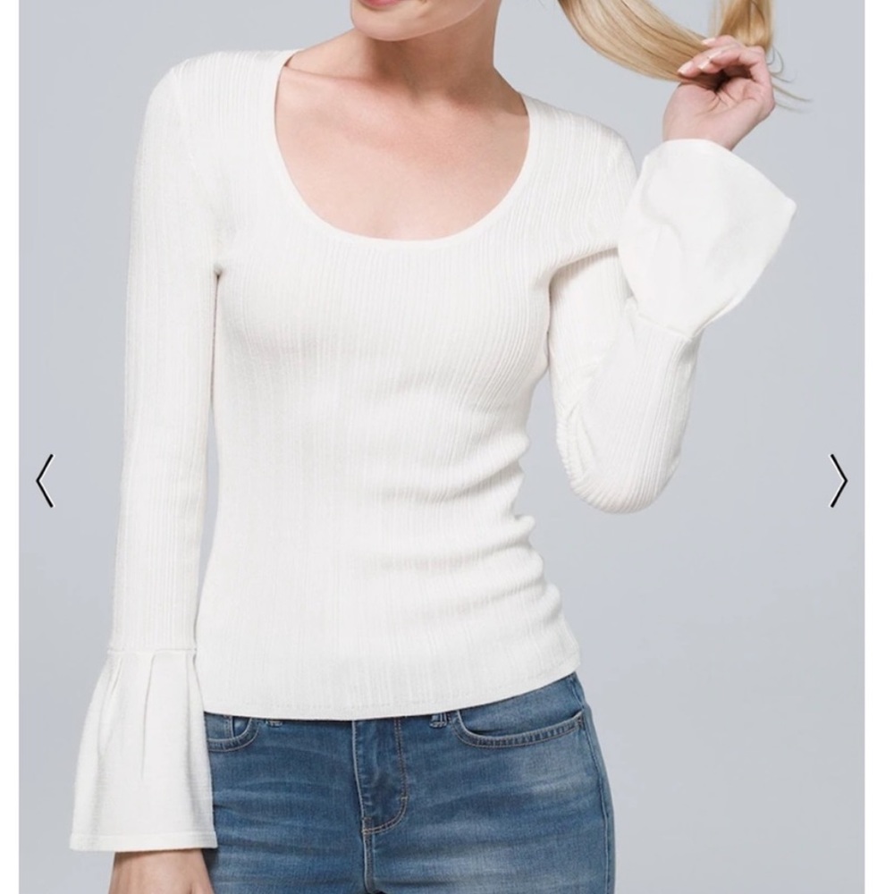 WHITE HOUSE BLACK MARKET BELL SLEEVE SWEATER